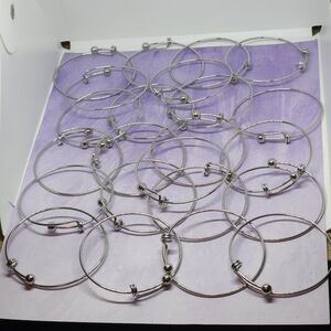 Charm Bracelet Blanks Silver Tone Set Of 23